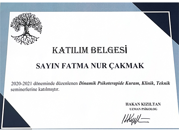 Uzman Psikolojik Danışman Fatma Nur UÇARAL ÇAKMAK