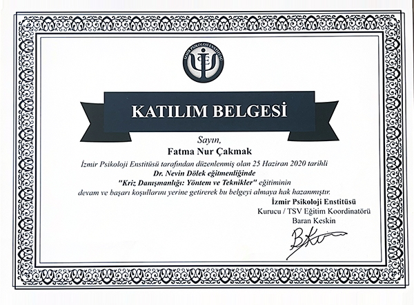Uzman Psikolojik Danışman Fatma Nur UÇARAL ÇAKMAK